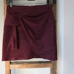 Faux Suede wrap skirt